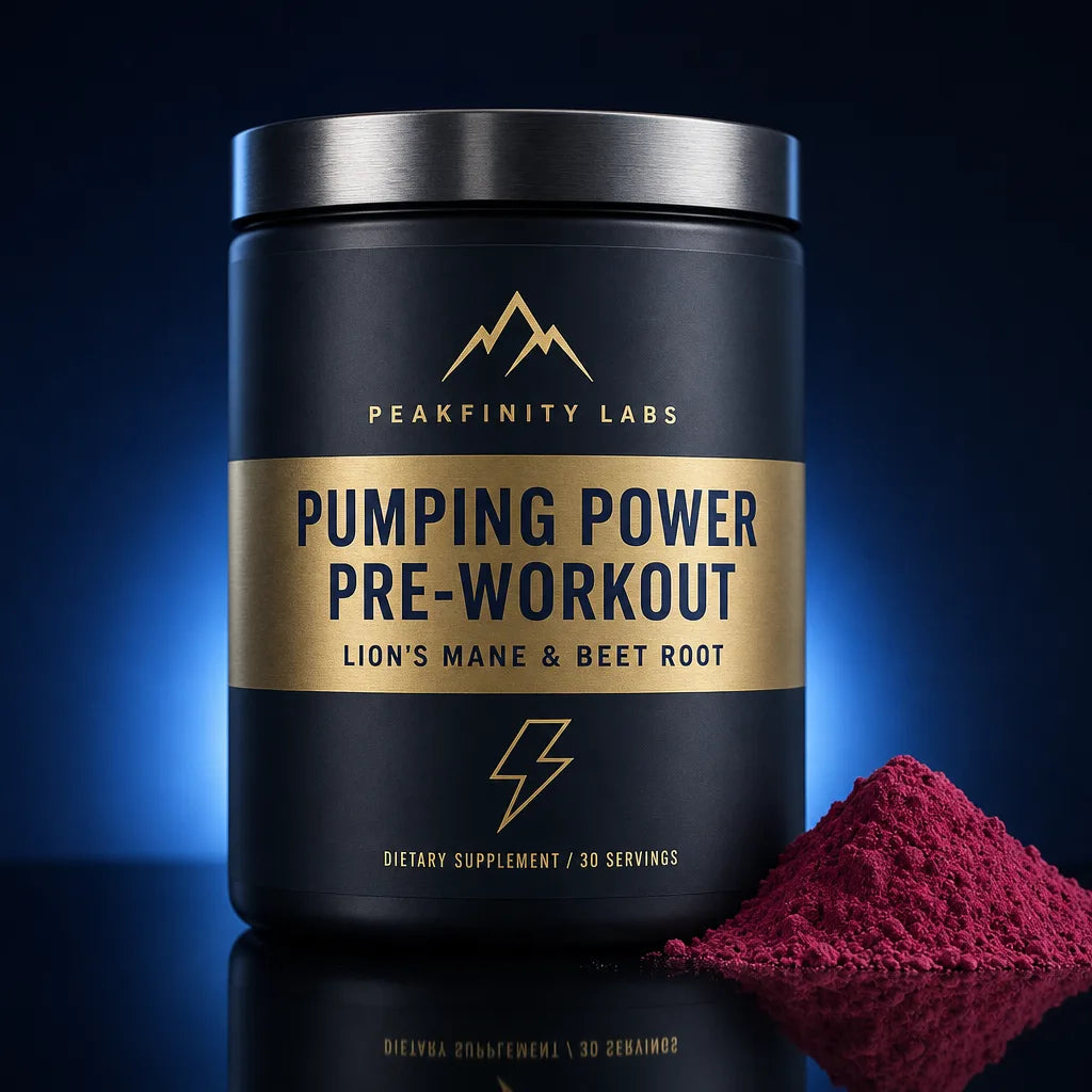 Peakfinity Labs Pumping Power Pre-Workout with Lion's Mane & Beet Root