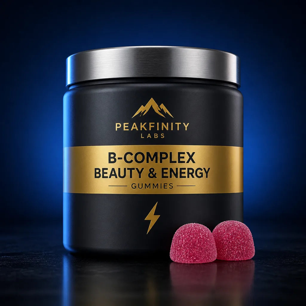 Peakfinity Labs B-Vitamin Beauty & Energy Gummies, Strawberry