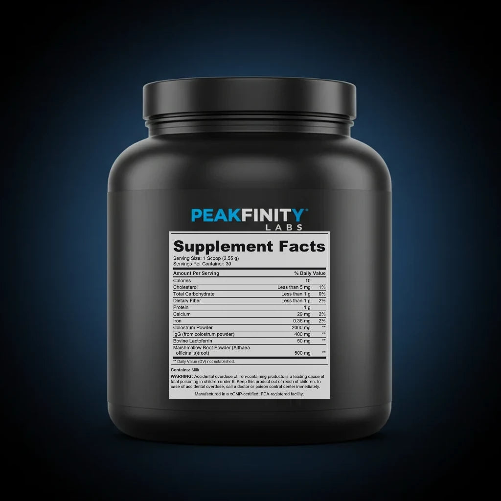 Colostrum Plus Powder back label