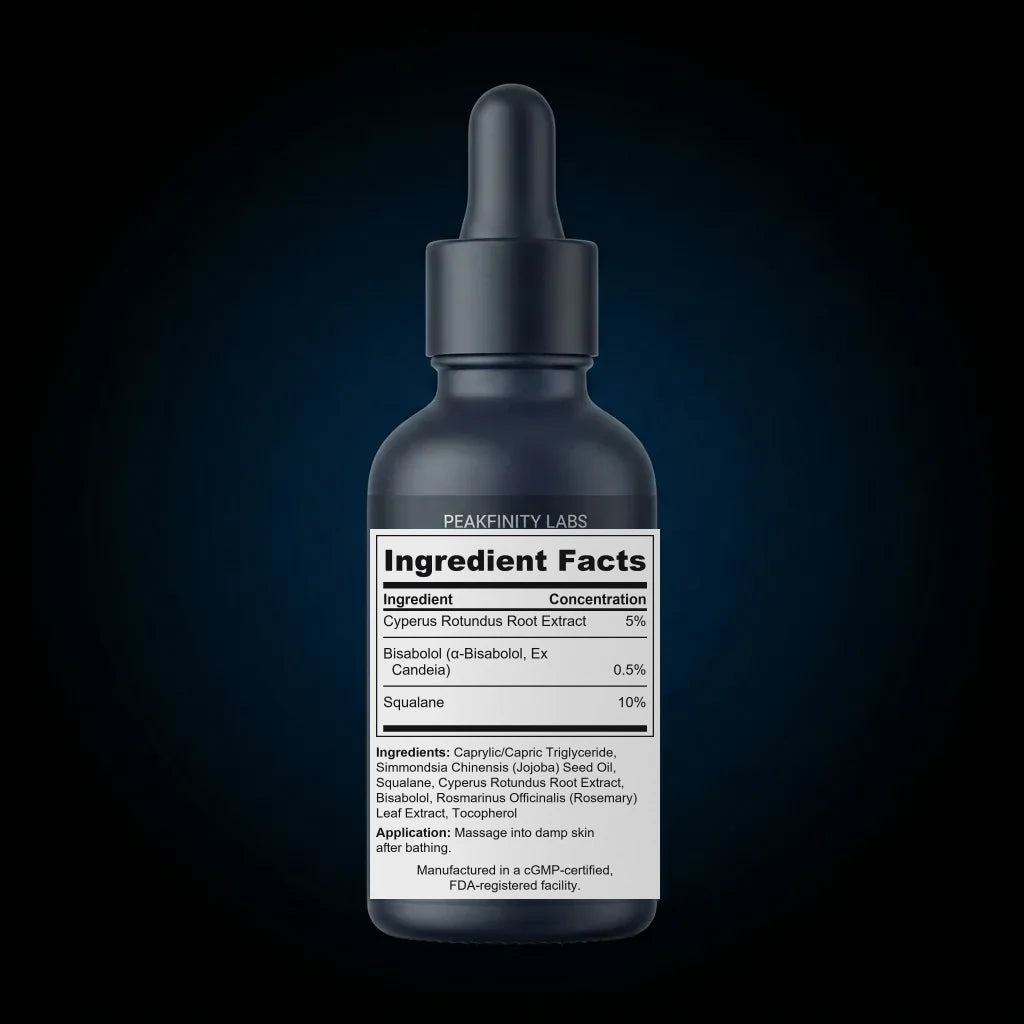 Cyperus Rotundus Smoothing Body Oil back label