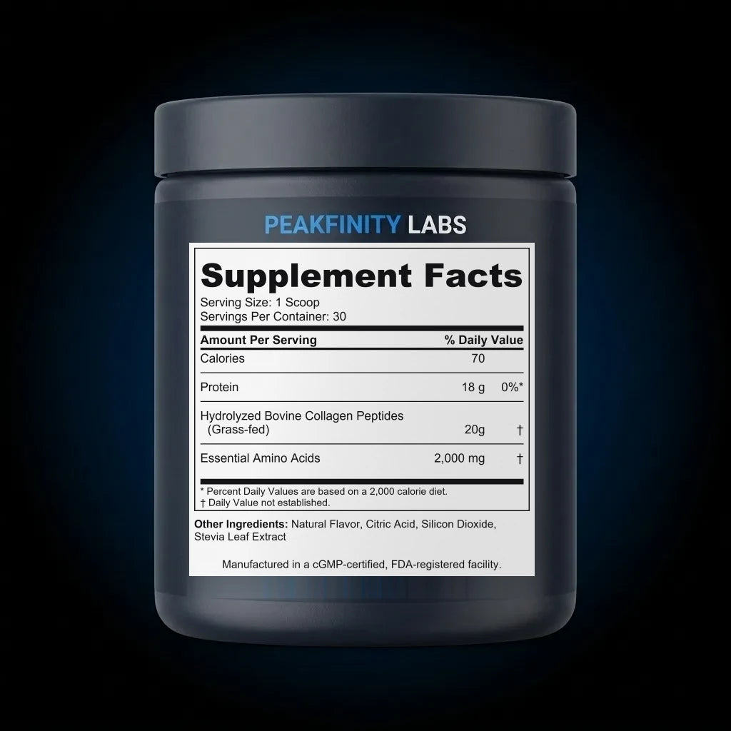 Grass-Fed Collagen Bio-Peptides Powder back label