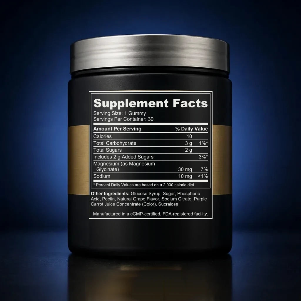 Magnesium Glycinate Digestive & Bone Support Gummies back label