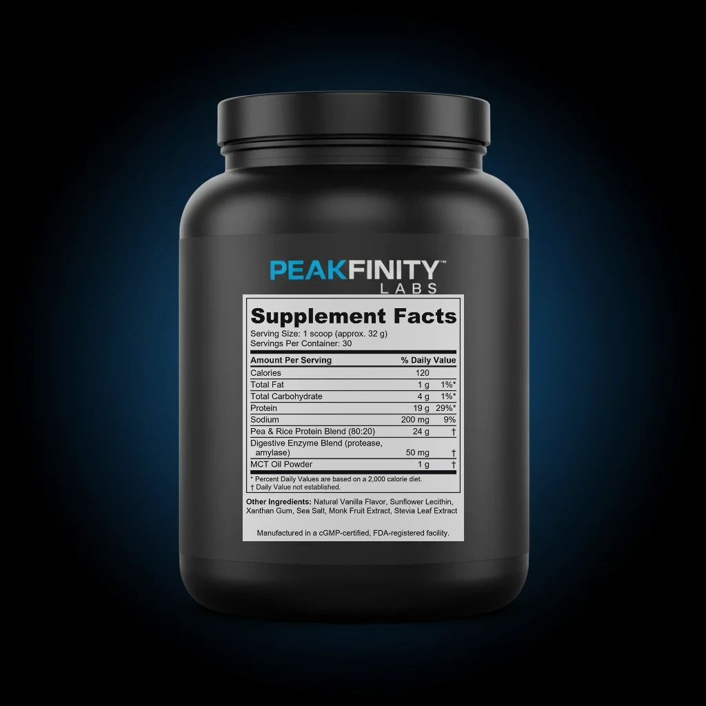 Pea & Rice Plant Protein Powder - Vanilla back label