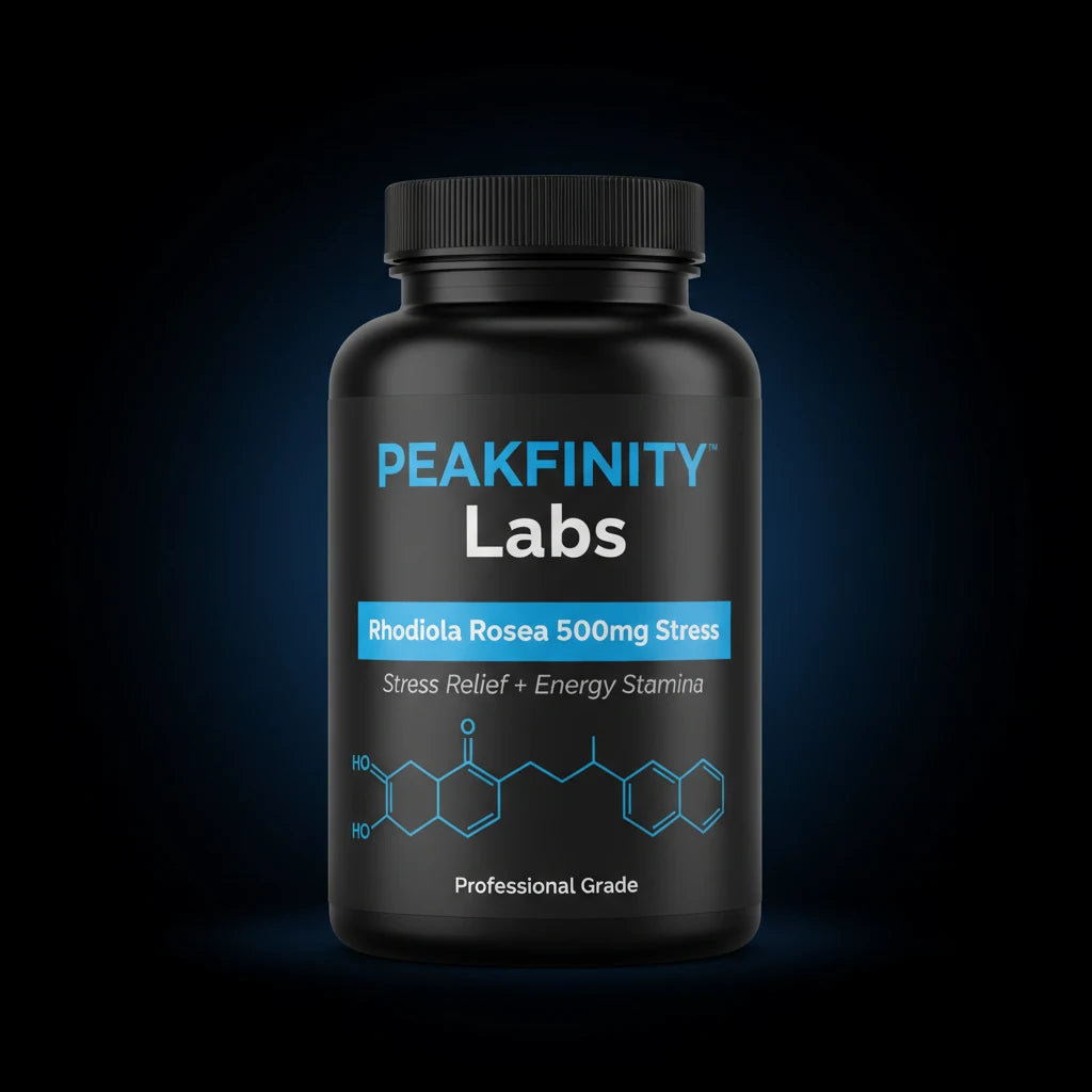 Peakfinity Labs Rhodiola Rosea 500 mg Stress Resilience Capsules