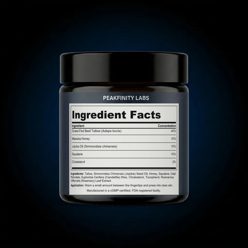Whipped Beef Tallow & Manuka Honey Nourishing Cream back label