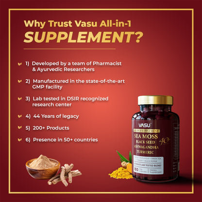 VASU All-In-One Sea Moss Supplement 3 Pack