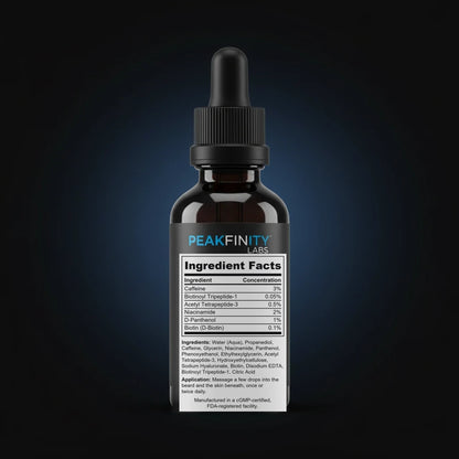 Beard Serum with Peptides & Caffeine back label
