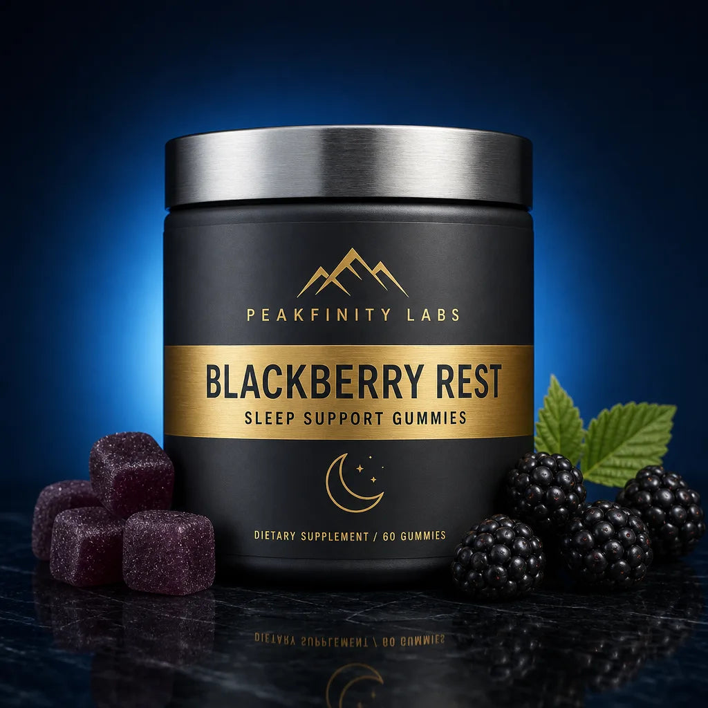 Peakfinity Labs Blackberry Rest & Sleep Support Pectin Gummies