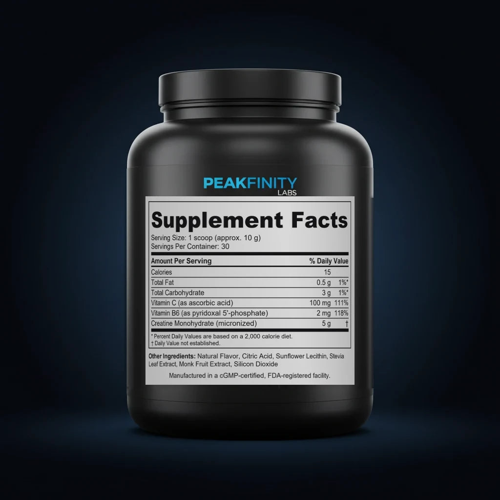 Creatine & Protein Lean Muscle Powder back label