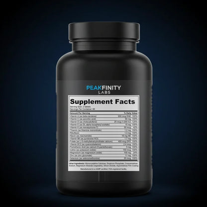 Daily Multivitamin & Multimineral Tablets back label