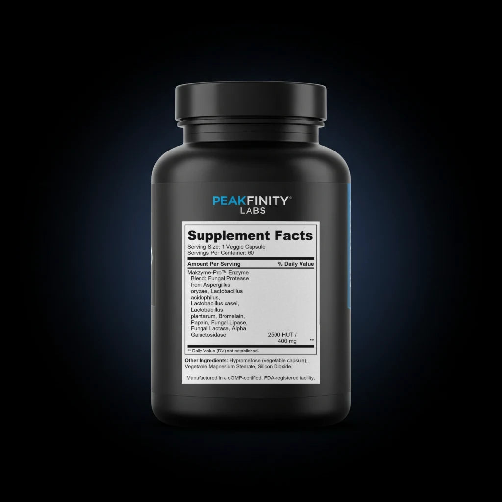 Digestive Enzyme back label
