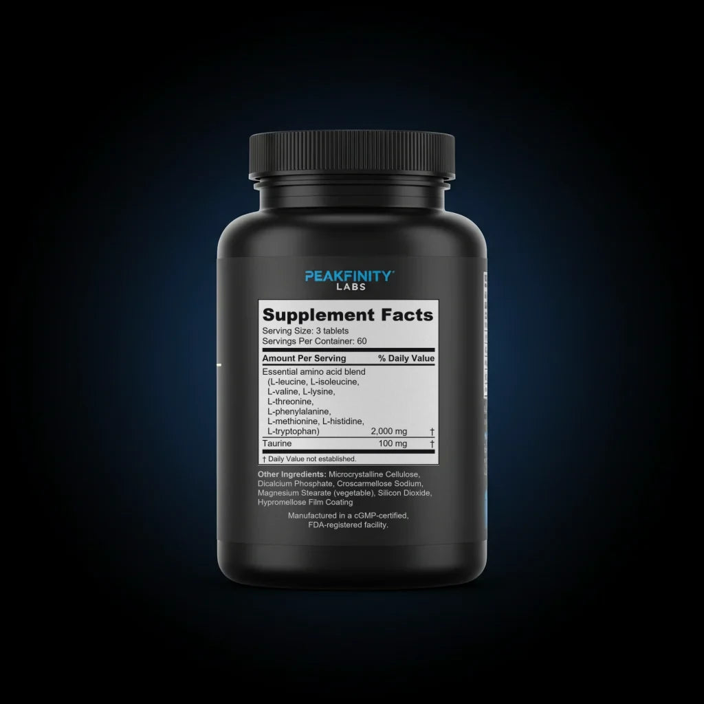 Essential Amino Acid (EAA) Tablets back label