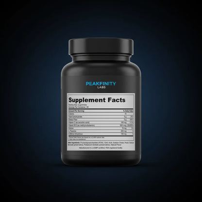 Focus Gummies with Caffeine, L-Theanine & B12 - Sour Apple back label