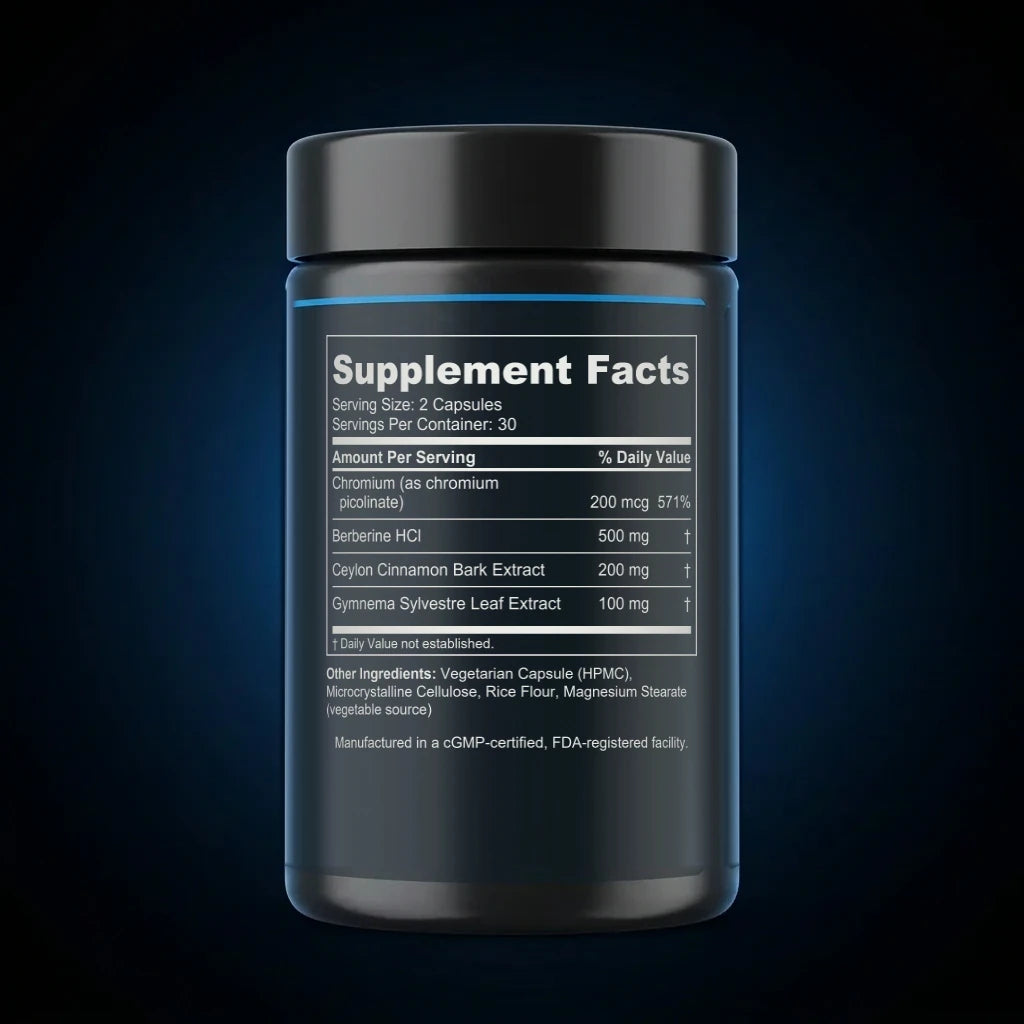 Metabolic Support Capsules with Berberine back label