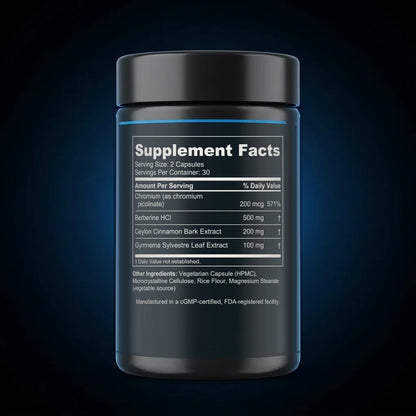 Metabolic Support Capsules with Berberine back label