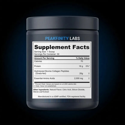 Grass-Fed Collagen Bio-Peptides Powder back label