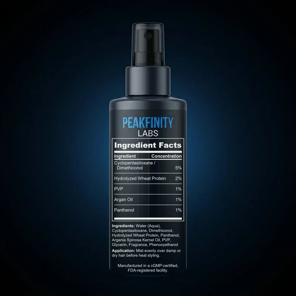 Heat Protectant & Shine Hair Mist back label