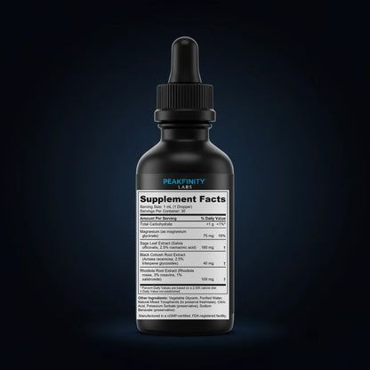 Menopause Comfort Liquid Drops with Sage & Black Cohosh back label
