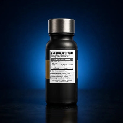 Immunity & Metabolism Liquid Supershot with Vitamin C & L-Tyrosine back label