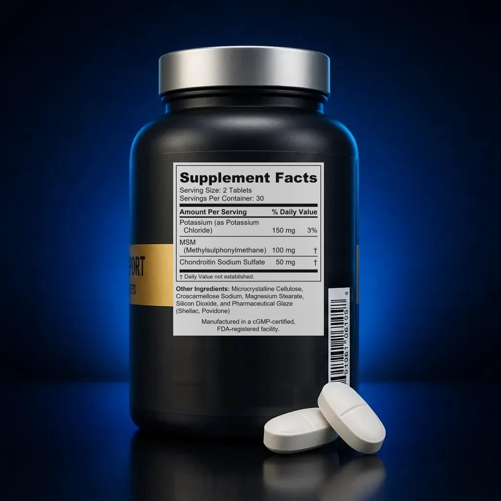 Joint & Bone Support Complex with MSM and Chondroitin back label