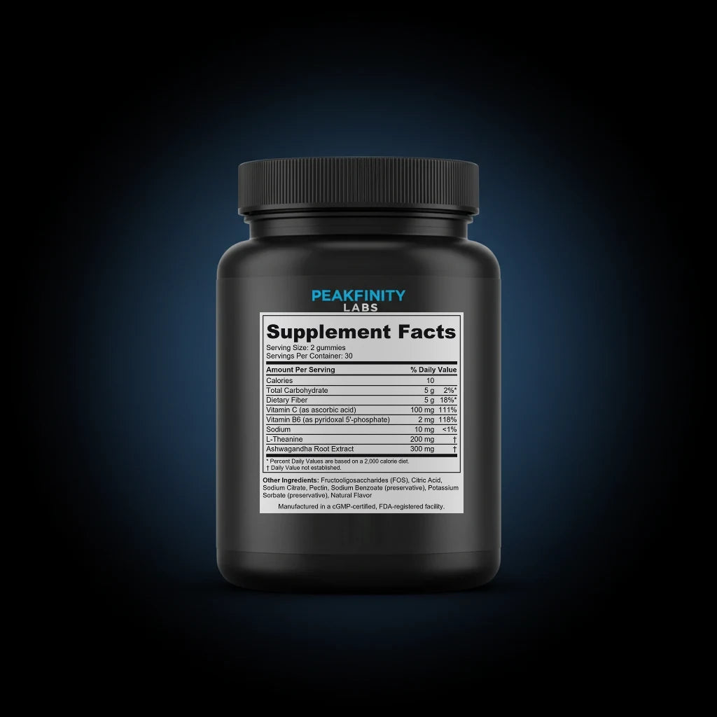 L-Theanine 200mg Calm Focus Gummies back label