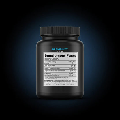 L-Theanine 200mg Calm Focus Gummies back label