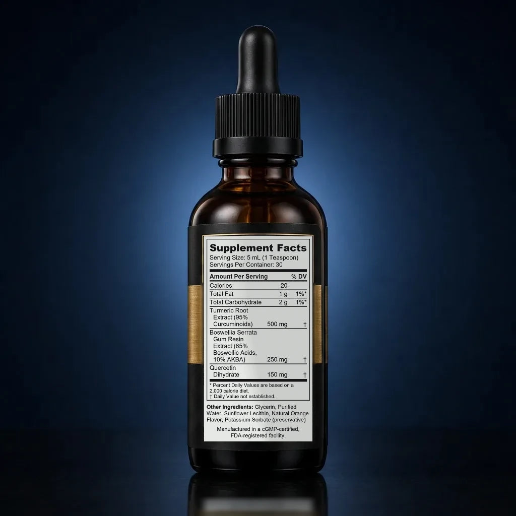 Liposomal High-Potency Turmeric Extract Liquid for Joint & Metabolic Health back label