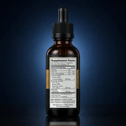 Liposomal High-Potency Turmeric Extract Liquid for Joint & Metabolic Health back label