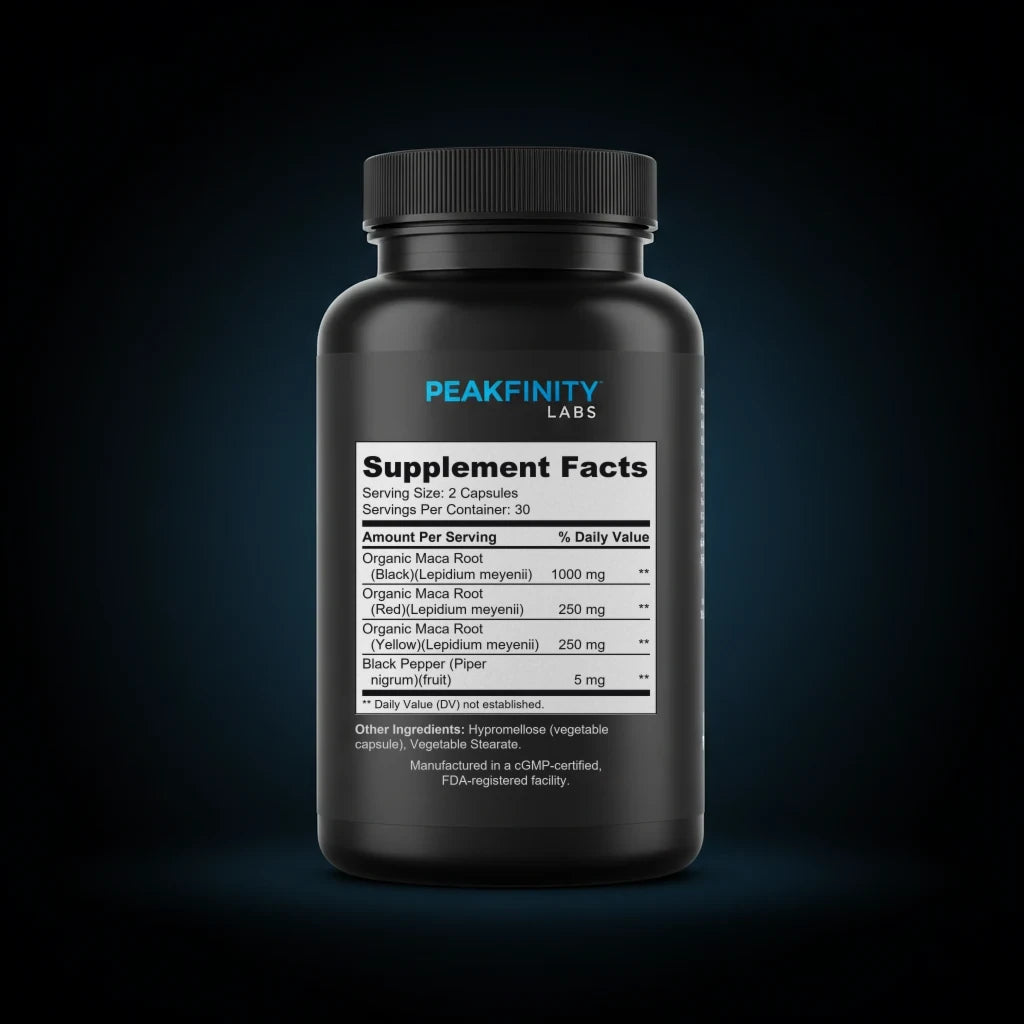 Maca Plus back label