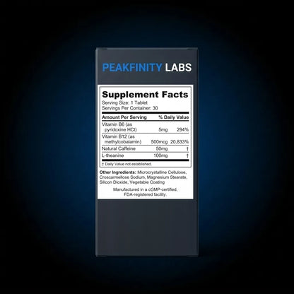 Energy & Focus Mints with Caffeine & B Vitamins back label