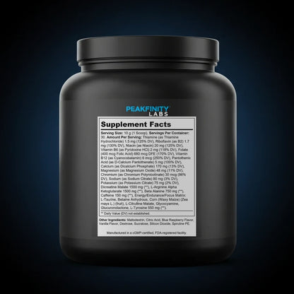 Nitric Shock Pre-Workout - Blue Raspberry back label