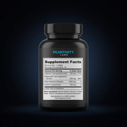 Plant Sterols 1000mg Heart Health Softgels back label