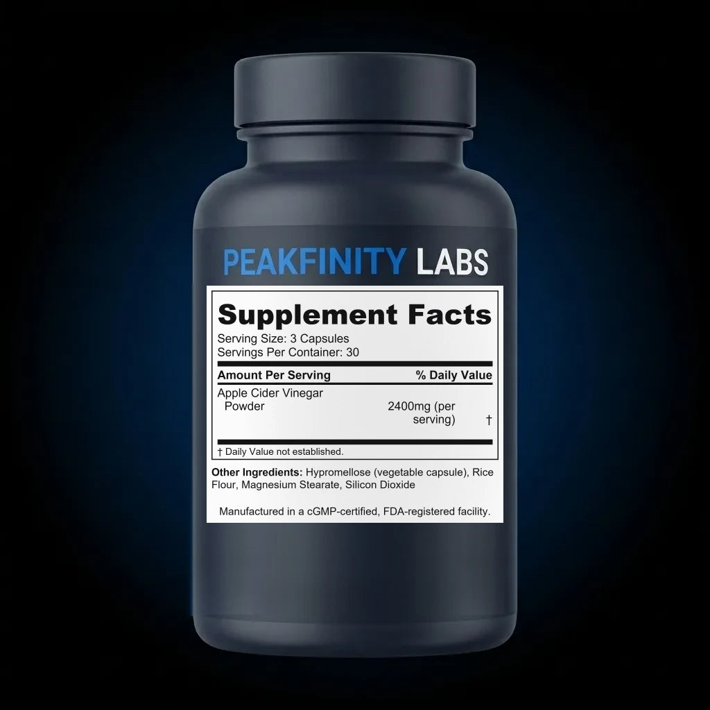 Apple Cider Vinegar Capsules back label