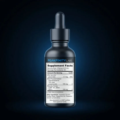 Propolis & Manuka Honey Throat Spray back label