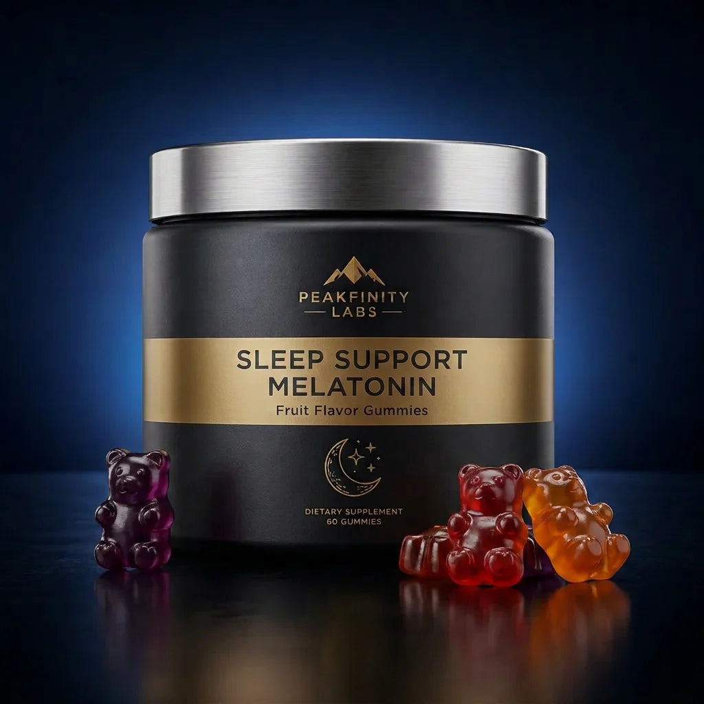 Peakfinity Labs Sleep Support Melatonin Gummies, Natural Fruit Flavors