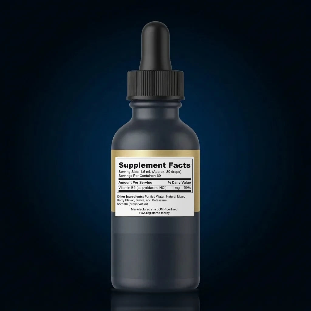 Sleep Support Liquid Drops with Vitamin B6 & Natural Berry back label