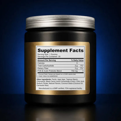 Sugar-Free Prebiotic FOS & Inulin Gut Health Gummies back label