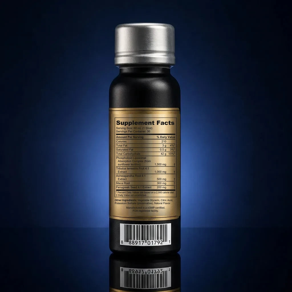 Vitality & Libido Support Liposomal 4-in-1 Liquid Shot back label