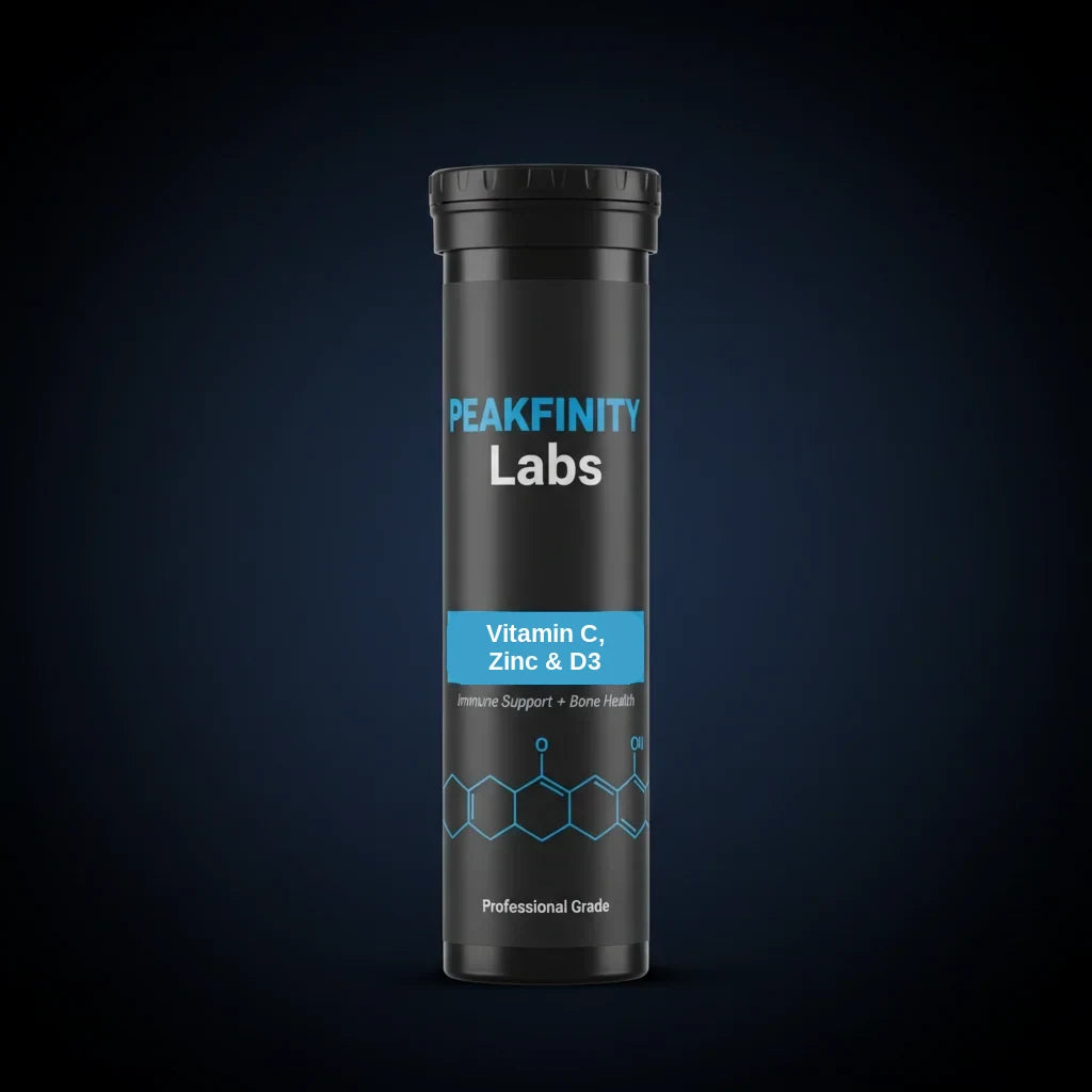 Peakfinity Labs Vitamin C, Zinc & Vitamin D3 Effervescent Tablets