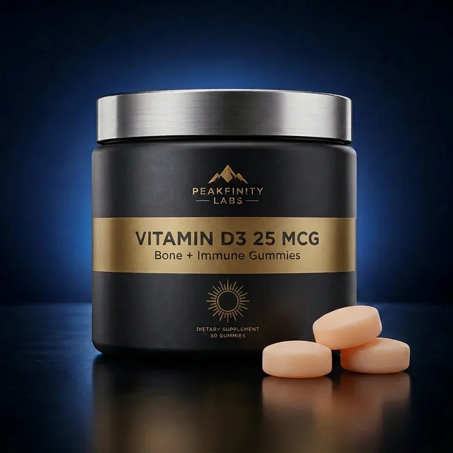Peakfinity Labs Vitamin D3 25 mcg Bone & Immune Support Gummies