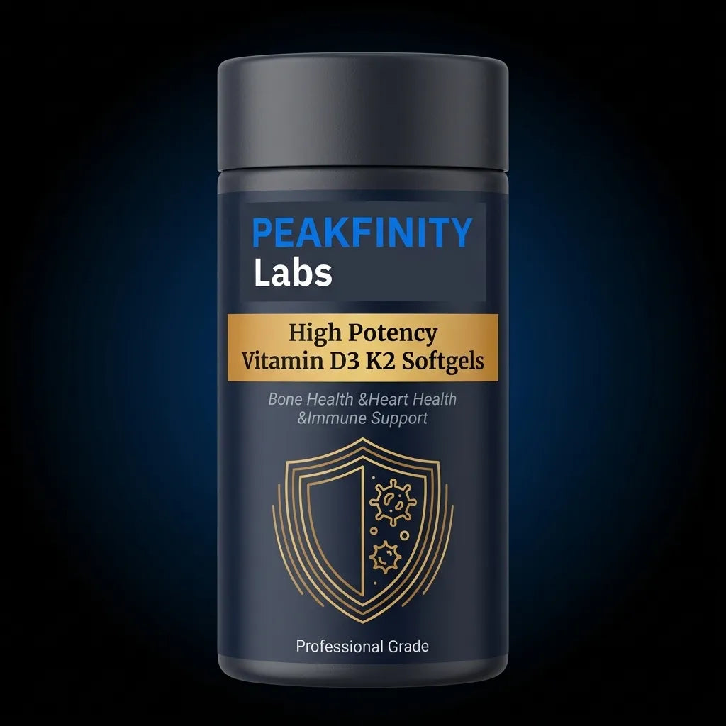 Peakfinity Labs Vitamin D3 5000 IU & K2 Softgels