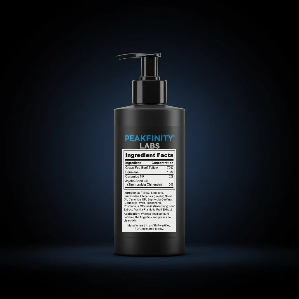 Whipped Beef Tallow Facial Moisturizer back label
