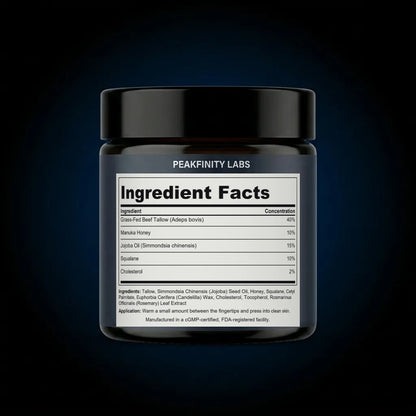Whipped Beef Tallow & Manuka Honey Nourishing Cream back label